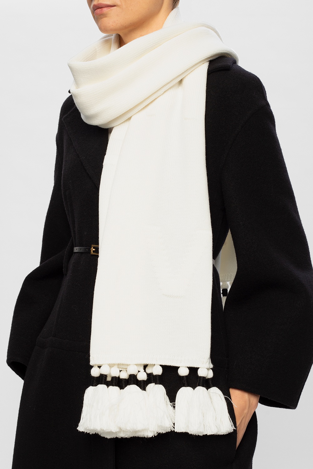 givenchy paris Fringed scarf